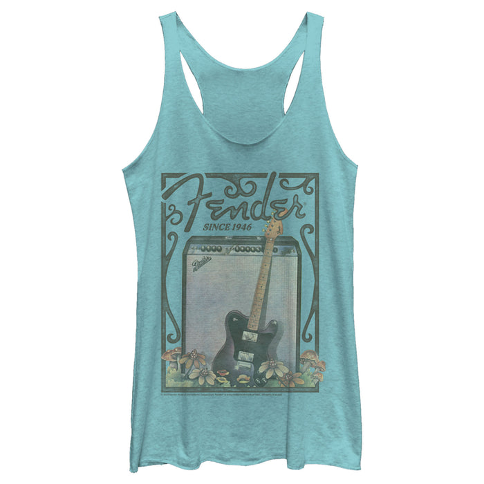 fifth sun Women's Fender Since 1946 Retro Poster Racerback Tank Top