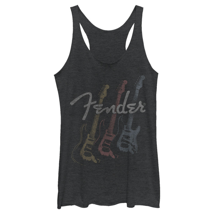 fifth sun Women's Fender Triple Fret Logo Racerback Tank Top
