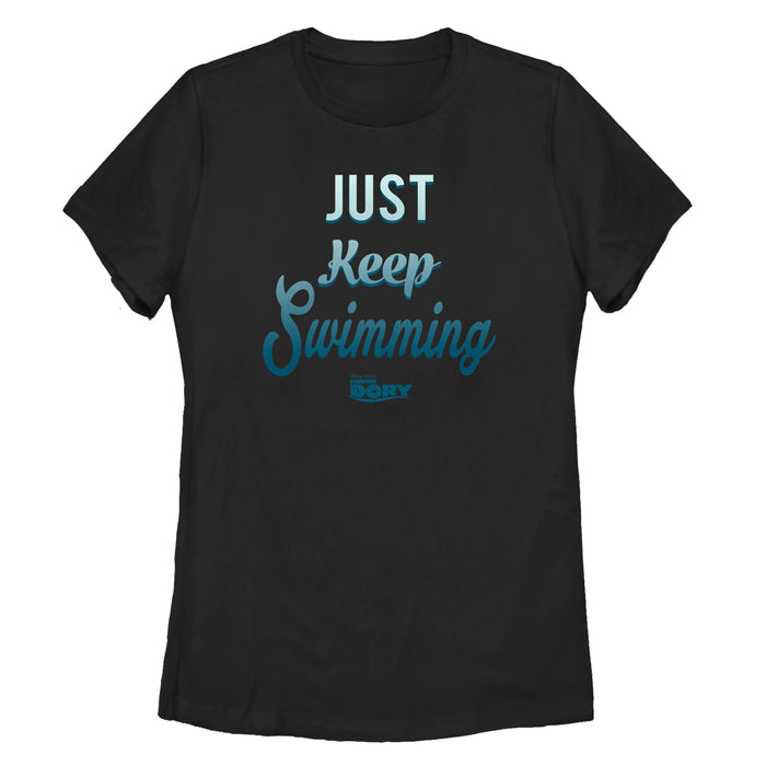 fifth sun Women's Finding Dory Just Keep Swimming Motto T-Shirt