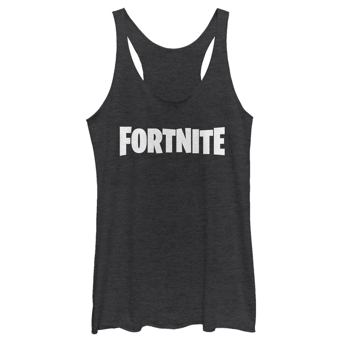 Fifth Sun Women's Fortnite Classic White Logo Racerback Tank Top