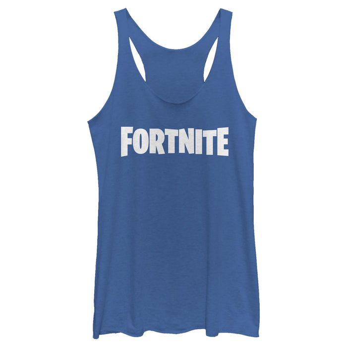 fifth sun Women's Fortnite Classic White Logo Racerback Tank Top