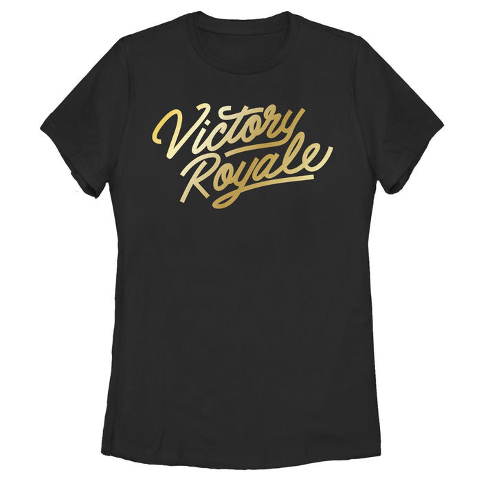 fifth sun Women's Fortnite Victory Royale Gold Script T-Shirt