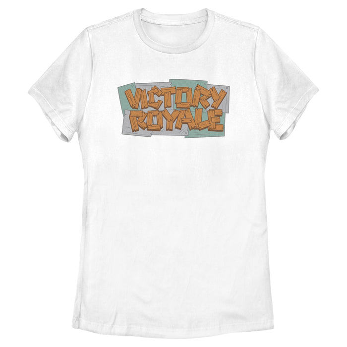 fifth sun Women's Fortnite Victory Royale Wooden Logo T-Shirt