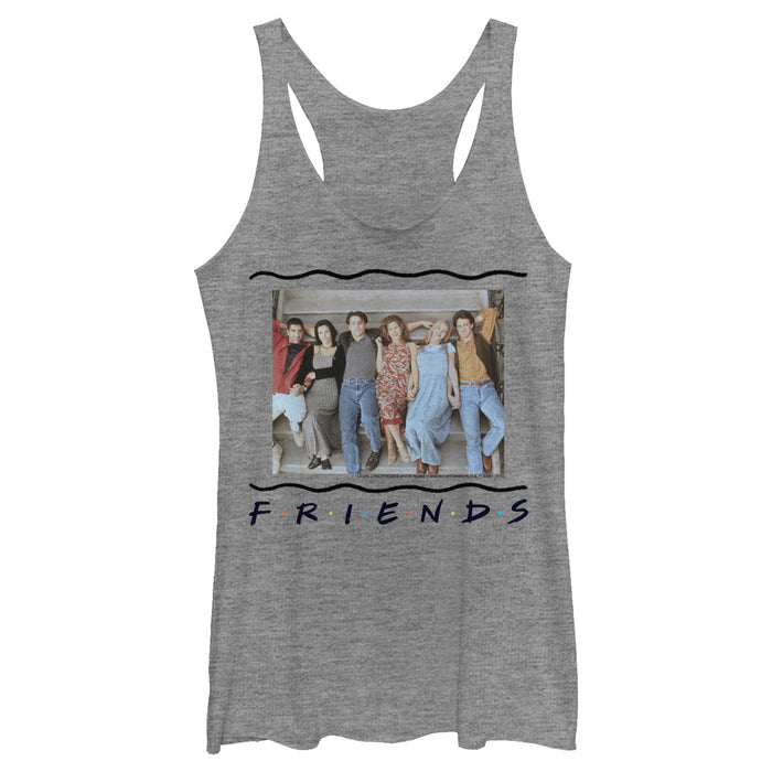 fifth sun Women's Friends Group Stair Pose Racerback Tank Top
