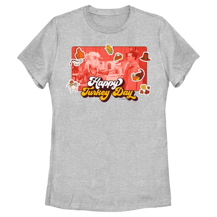 fifth sun Women's Friends Happy Turkey Day Scene T-Shirt