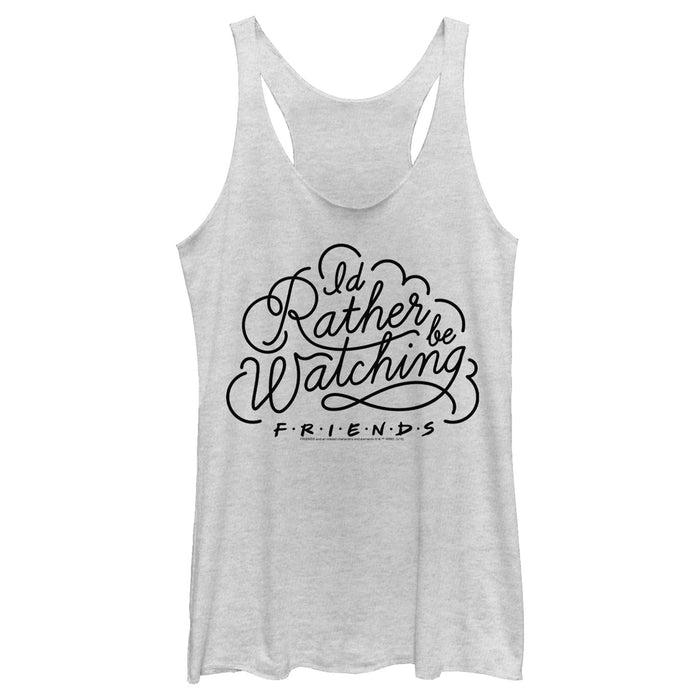 fifth sun Women's Friends Rather Be Watching Doodle Racerback Tank Top