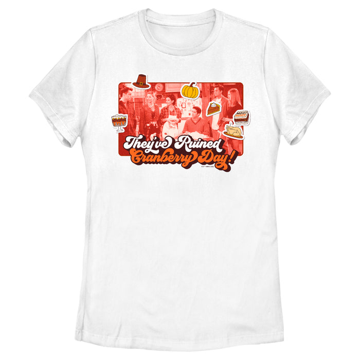 fifth sun Women's Friends They've Ruined Cranberry Day Thanksgiving Icons Scene T-Shirt