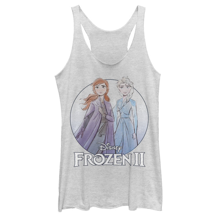 fifth sun Women's Frozen 2 Sister Circle Logo Racerback Tank Top