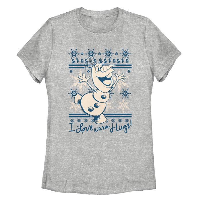 fifth sun Women's Frozen Christmas Warm Hugs T-Shirt