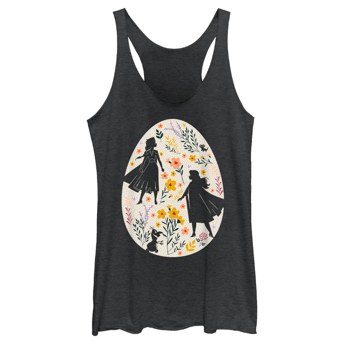 fifth sun Women's Frozen Easter Egg Silhouettes Racerback Tank Top