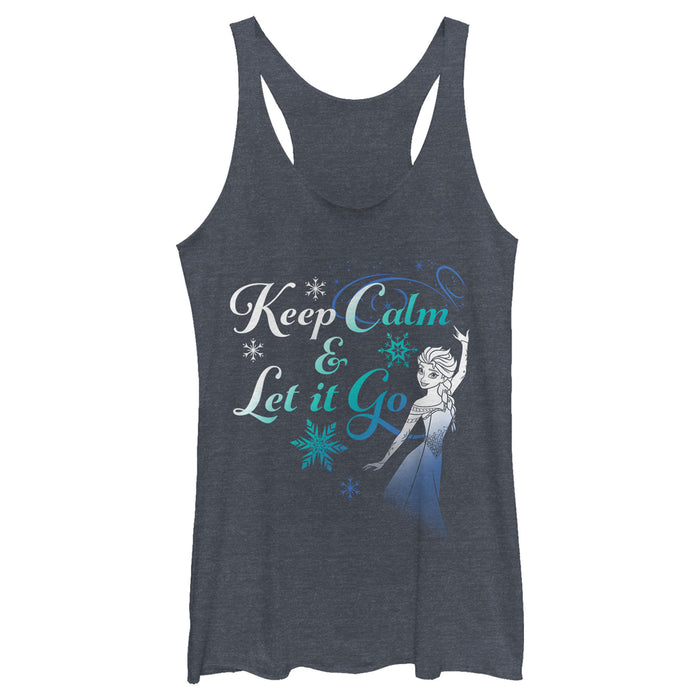 fifth sun Women's Frozen Elsa Keep Calm Racerback Tank Top