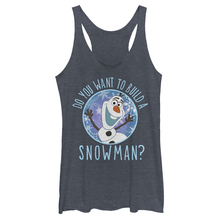 fifth sun Women's Frozen Olaf Build Snowman Racerback Tank Top