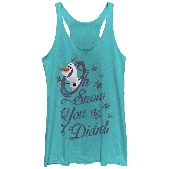 fifth sun Women's Frozen Olaf Snow You Didn't Racerback Tank Top