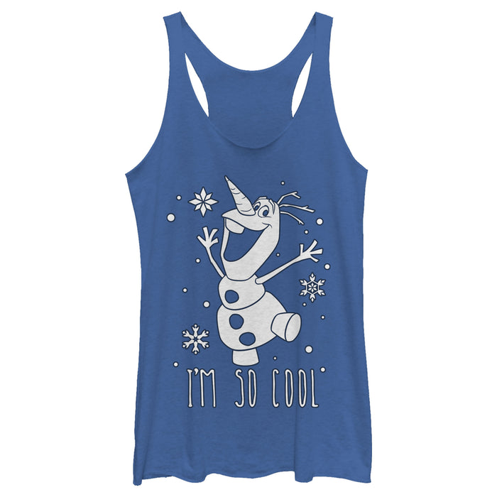 fifth sun Women's Frozen Olaf So Cool Racerback Tank Top
