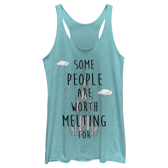 Fifth Sun Women's Frozen People Worth Melting For Racerback Tank Top