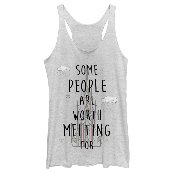 fifth sun Women's Frozen People Worth Melting For Racerback Tank Top