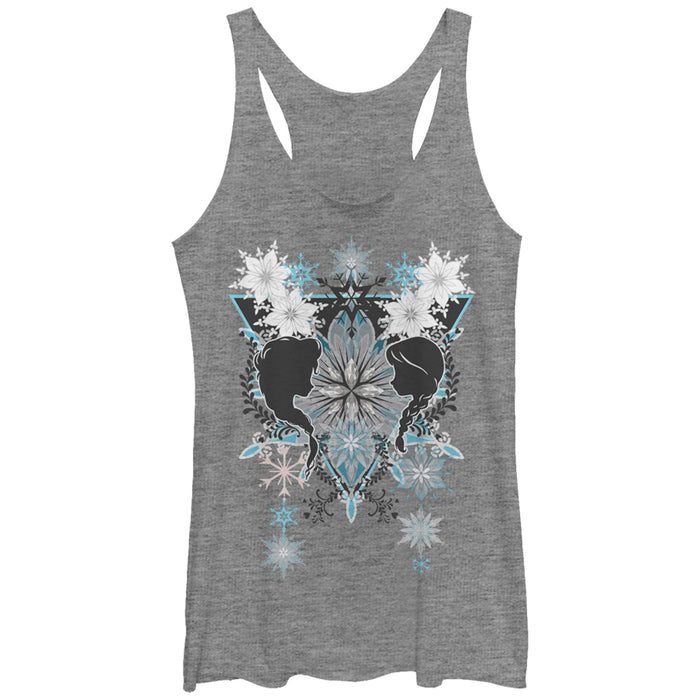 fifth sun Women's Frozen Sister Snowflake Pattern Racerback Tank Top