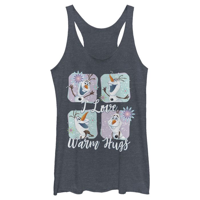 fifth sun Women's Frozen Snowflake Hugs Racerback Tank Top