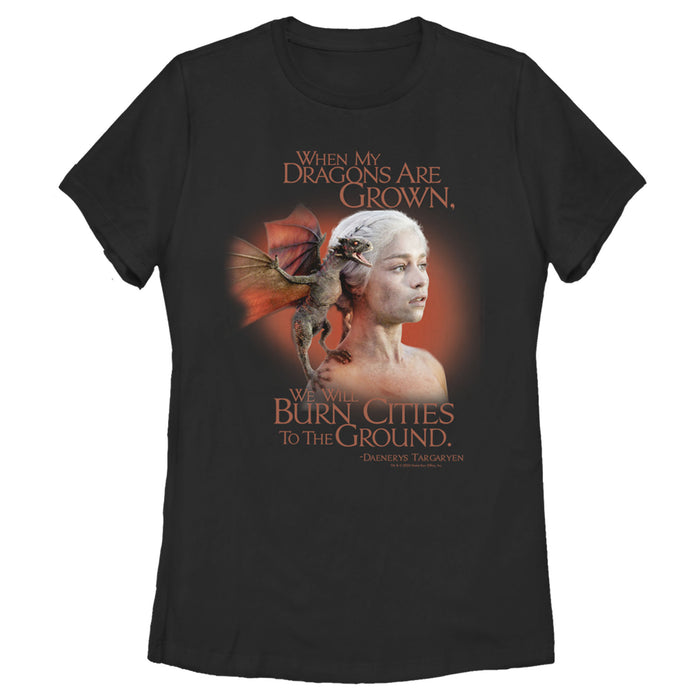 fifth sun Women's Game of Thrones Daenerys Burn Cities T-Shirt