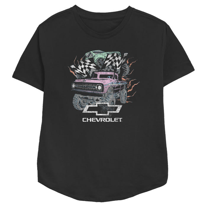 fifth sun Women's General Motors Pastel Chevrolet Trucks Distressed T-Shirt