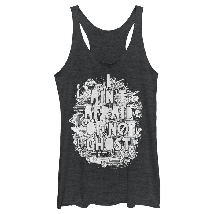 fifth sun Women's Ghostbusters Ain't Afraid Ghost Collage Racerback Tank Top