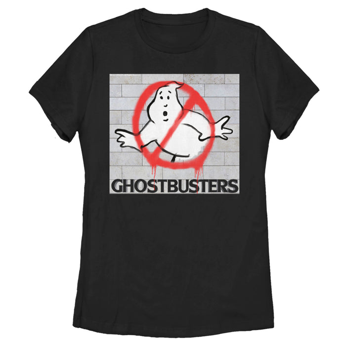 fifth sun Women's Ghostbusters Brick Spray Logo T-Shirt