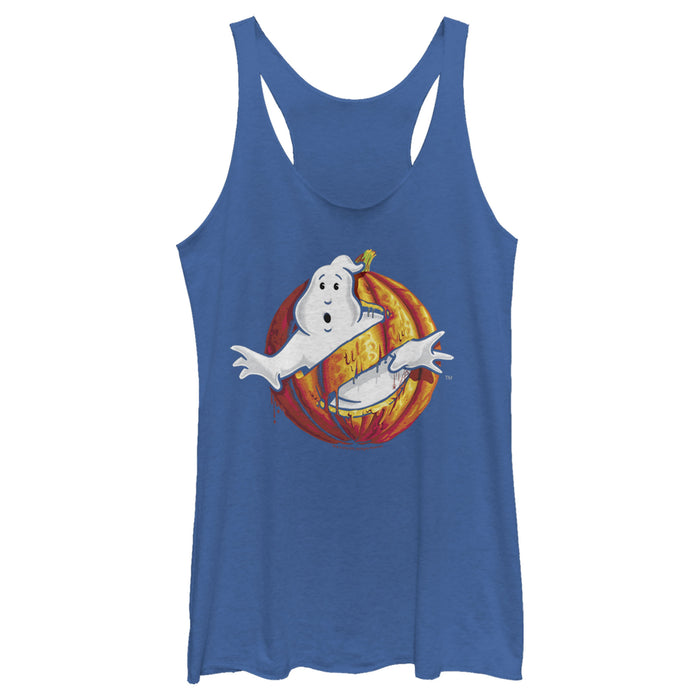 Fifth Sun Women's Ghostbusters Halloween Pumpkin Logo Racerback Tank Top