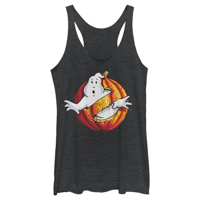 fifth sun Women's Ghostbusters Halloween Pumpkin Logo Racerback Tank Top