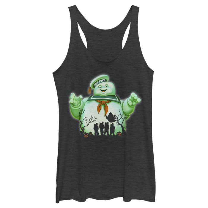 fifth sun Women's Ghostbusters Halloween Stay Puft Marshmallow Man Racerback Tank Top
