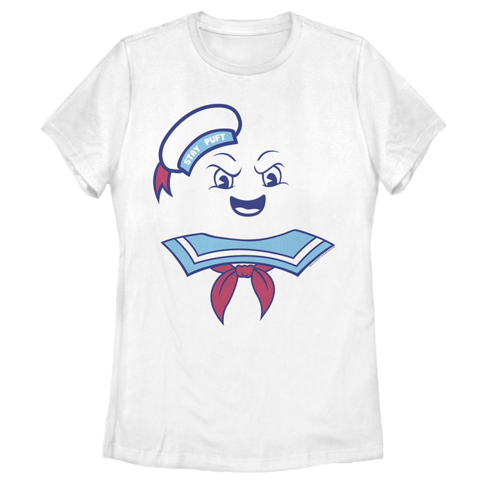 fifth sun Women's Ghostbusters Stay Puft Marshmallow Man Face T-Shirt