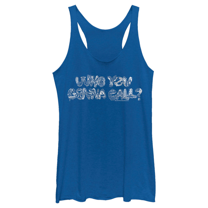 fifth sun Women's Ghostbusters Who You Gonna Call Collage Racerback Tank Top