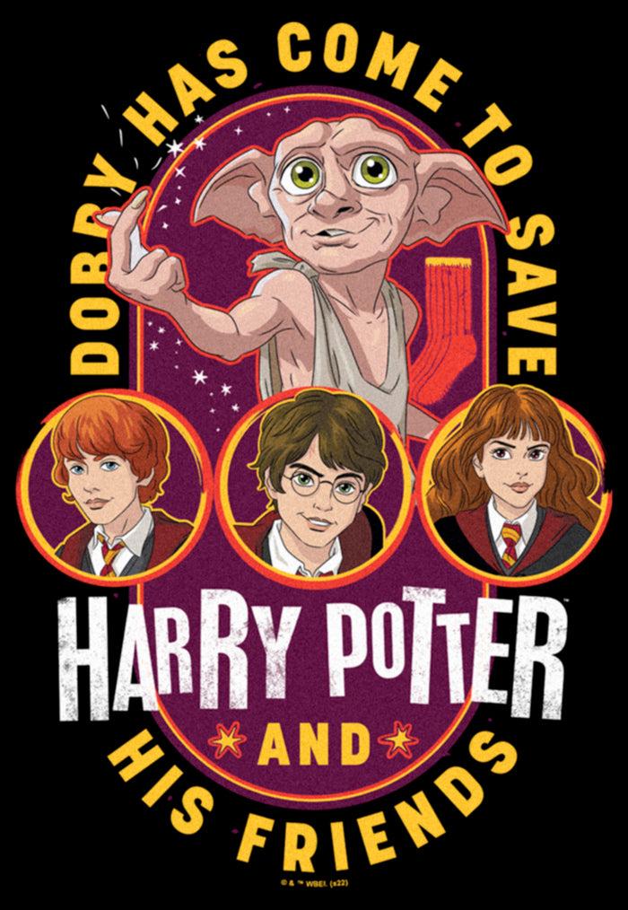 Fifth Sun Women's Harry Potter Dobby Has Come To Save Cartoon T-Shirt