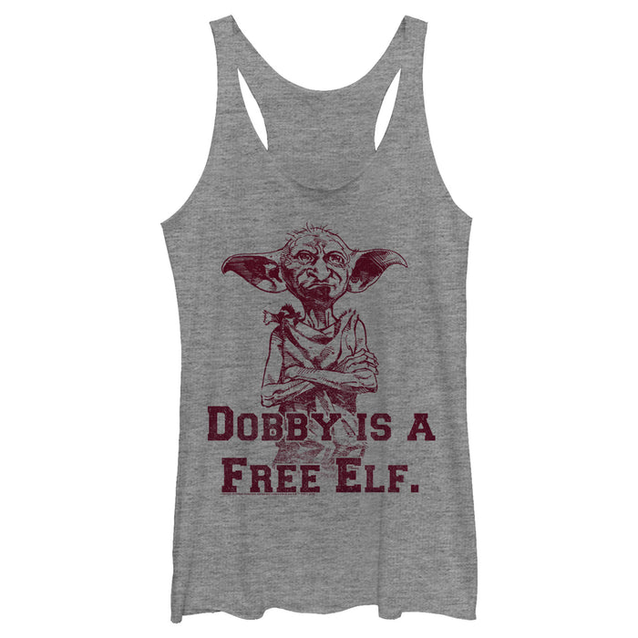 fifth sun Women's Harry Potter Dobby is a Free Elf Racerback Tank Top