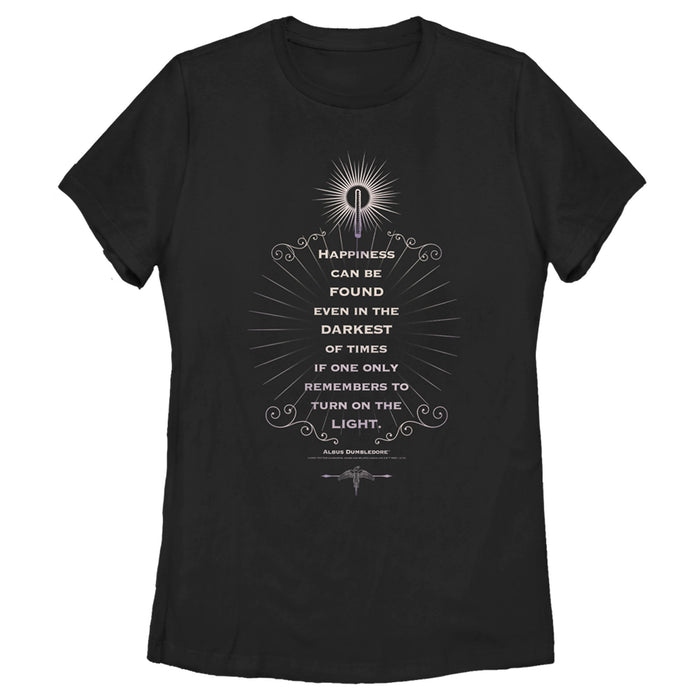 fifth sun Women's Harry Potter Dumbledore Happiness Quote T-Shirt