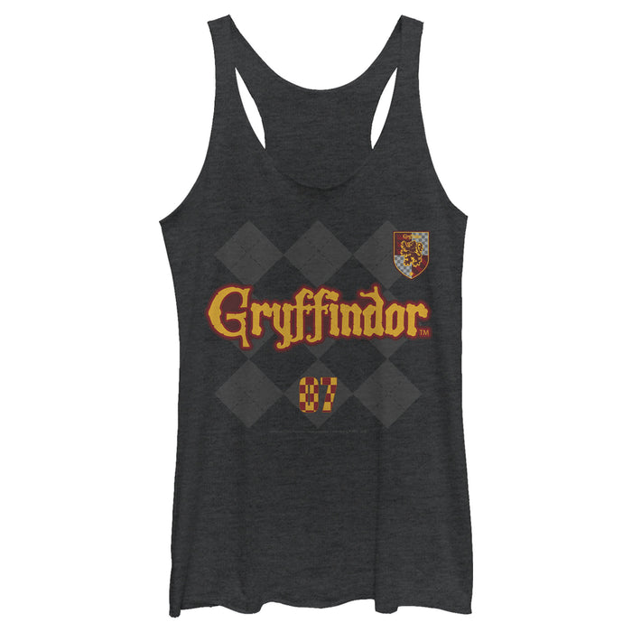 fifth sun Women's Harry Potter Gryffindor Argyle Print Racerback Tank Top