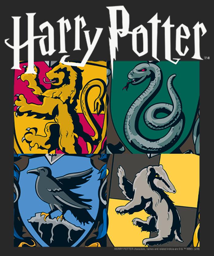 Fifth Sun Women's Harry Potter Hogwarts Houses Vintage Collage T-Shirt