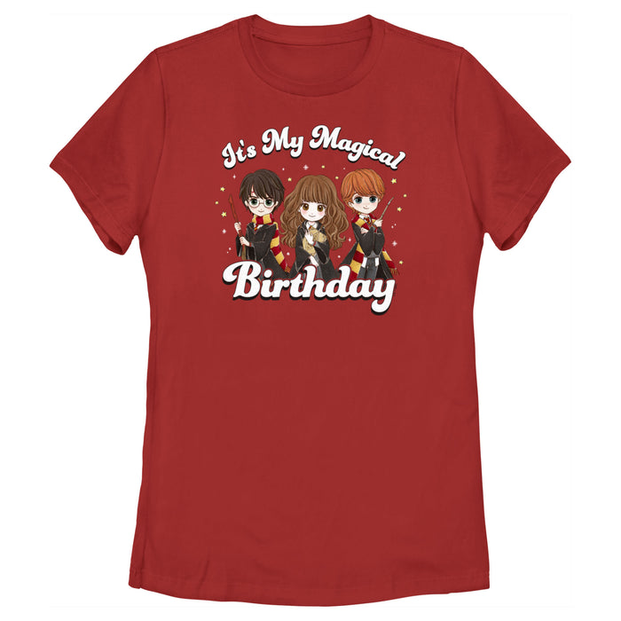 fifth sun Women's Harry Potter It’s My Magical Birthday Cute Characters T-Shirt