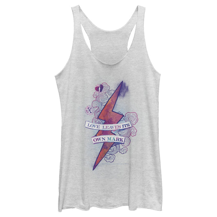 fifth sun Women's Harry Potter Love Leaves Its Own Mark Racerback Tank Top