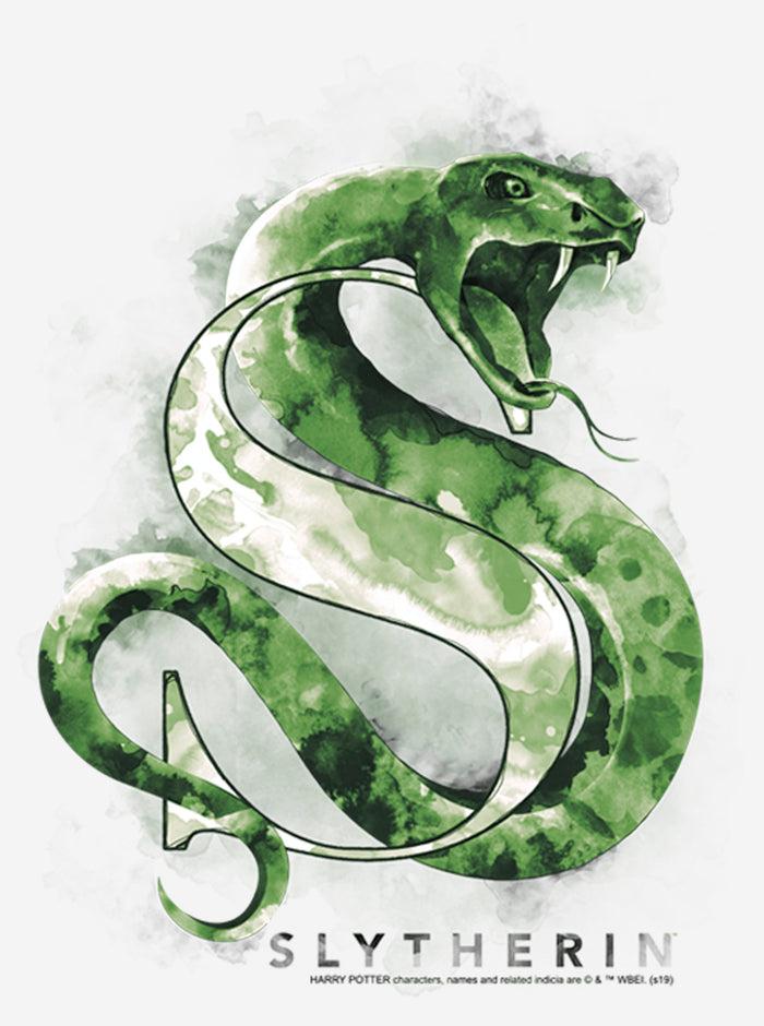 Fifth Sun Women's Harry Potter Slytherin Snake Watercolor T-Shirt