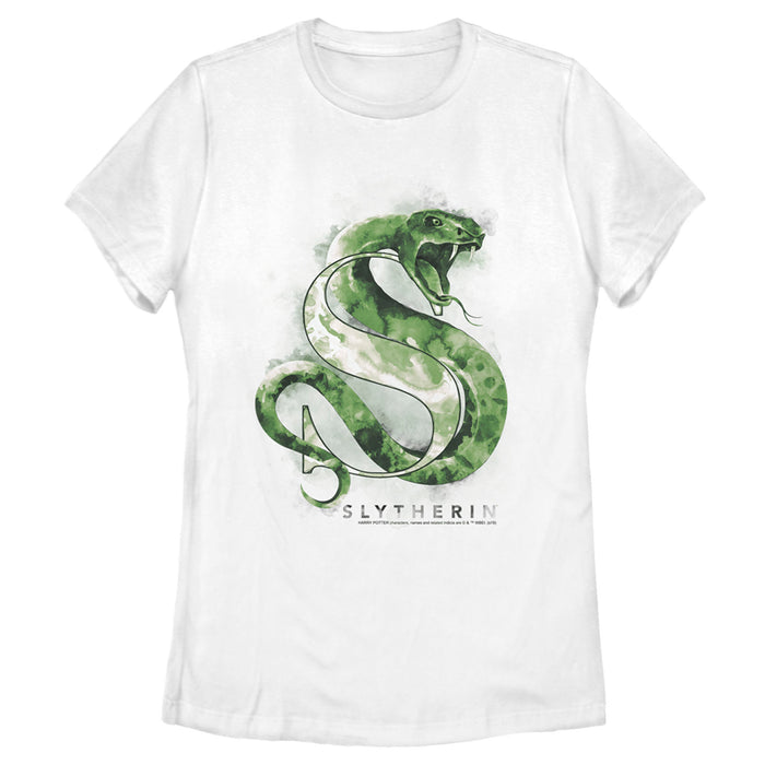 fifth sun Women's Harry Potter Slytherin Snake Watercolor T-Shirt