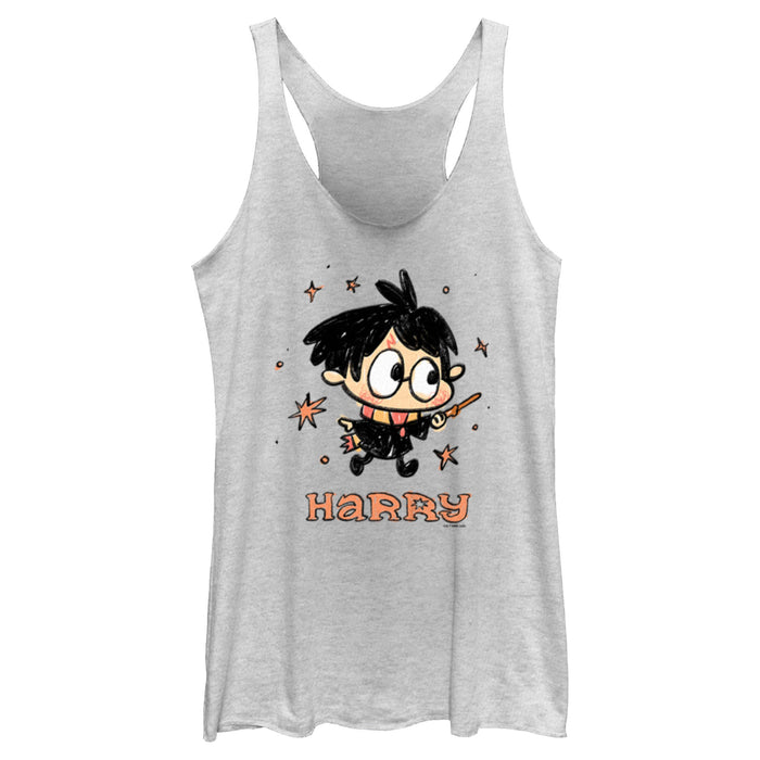 fifth sun Women's Harry Potter Starry Cartoon Harry Racerback Tank Top