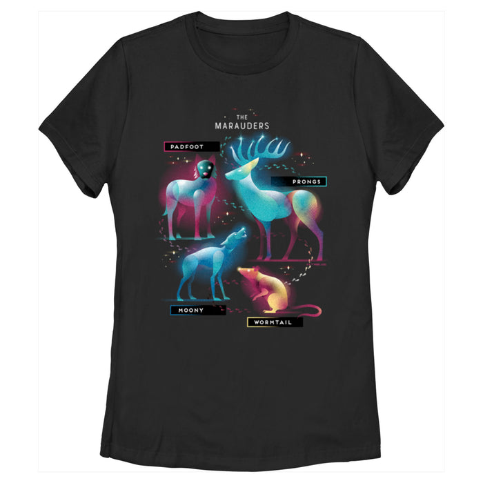 fifth sun Women's Harry Potter The Marauder Animals T-Shirt
