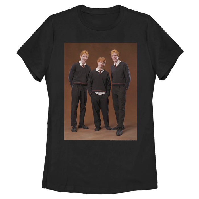 fifth sun Women's Harry Potter Weasley Brothers Portrait T-Shirt