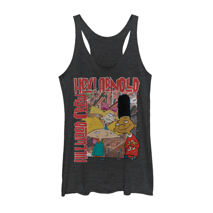 fifth sun Women's Hey Arnold Confetti Racerback Tank Top