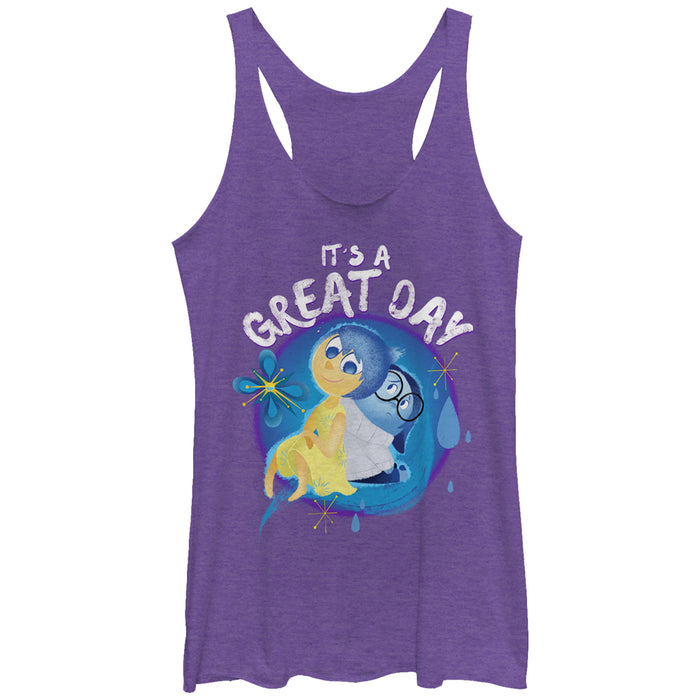 fifth sun Women's Inside Out Joy and Sadness Great Day Racerback Tank Top