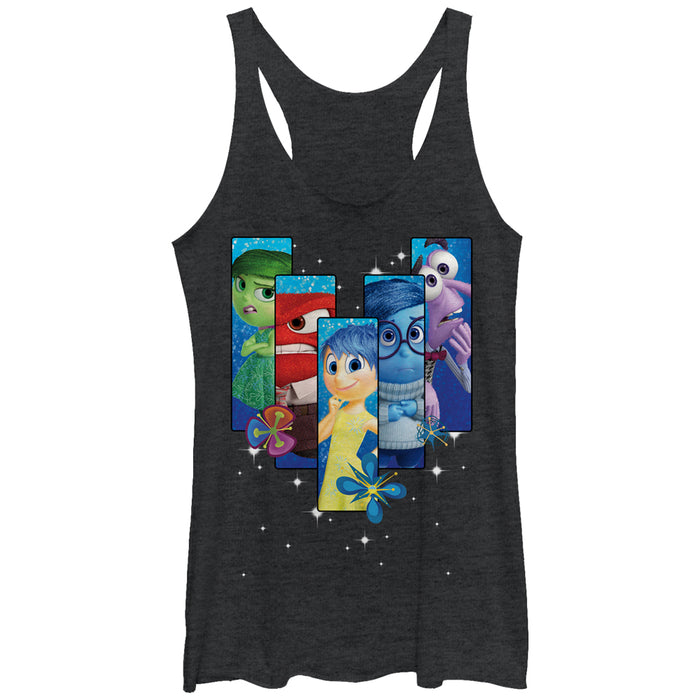 fifth sun Women's Inside Out Riley's Emotions Boxes Racerback Tank Top