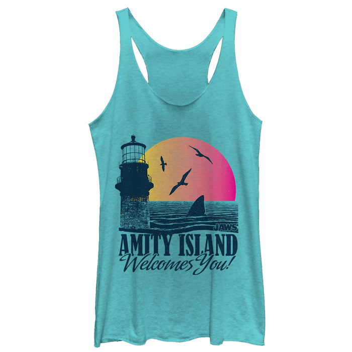 fifth sun Women's Jaws Amity Island Tourist Welcome Racerback Tank Top
