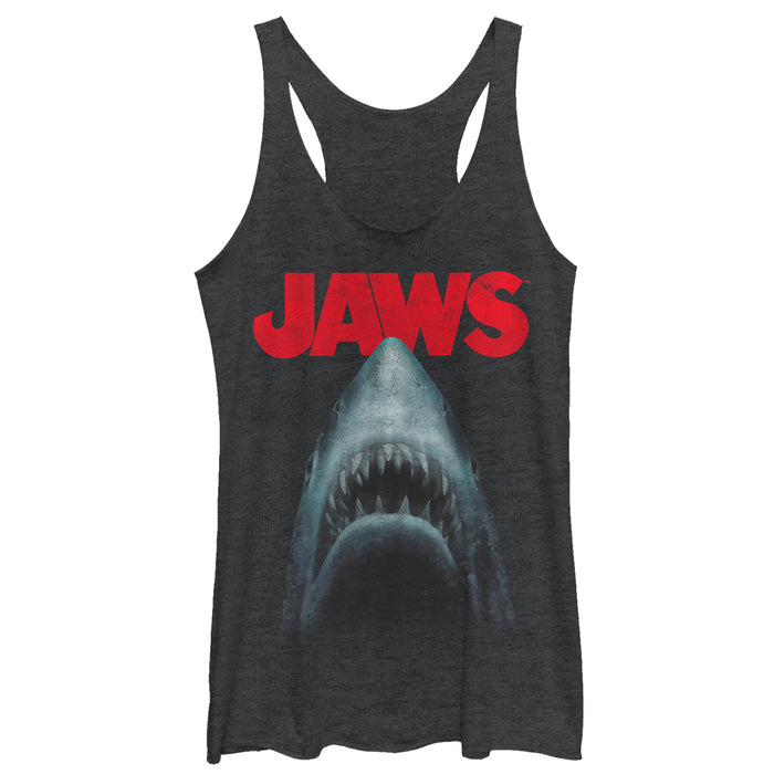 fifth sun Women's Jaws Shark Teeth Poster Racerback Tank Top