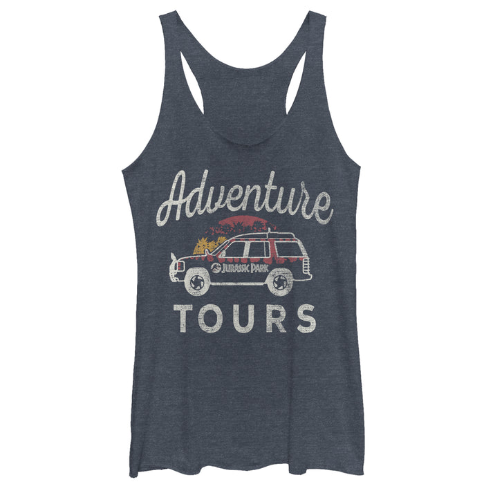fifth sun Women's Jurassic Park Adventure Car Tours Racerback Tank Top fifth sun Women's Jurassic Park Adventure Car Tours Racerback Tank Top