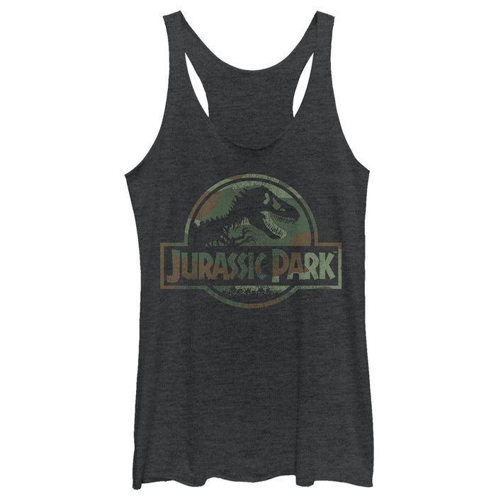 fifth sun Women's Jurassic Park Dark Camo Logo Racerback Tank Top fifth sun Women's Jurassic Park Dark Camo Logo Racerback Tank Top